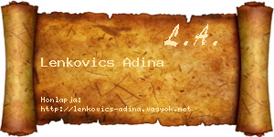 Lenkovics Adina névjegykártya